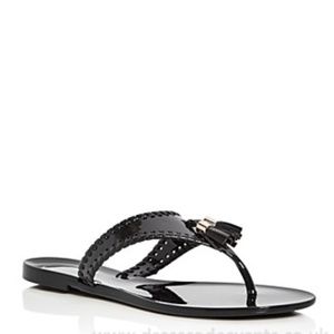 Jack Rogers Alana Jelly Size 9 Black Thong Sandals
